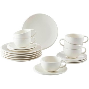 Villeroy & Boch Kaffeeservice NewMoon, Weiß, Keramik, 18-teilig, robust, Essen & Trinken, Geschirr, Geschirr-Sets, Kaffeeservice