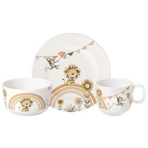 Villeroy & Boch Kindergeschirrset Roar Lion, Mehrfarbig, Keramik, 3-teilig, Tier, 13.5x24x26.5 cm, lebensmittelecht, schadstofffrei, Füttern, Kindergeschirr