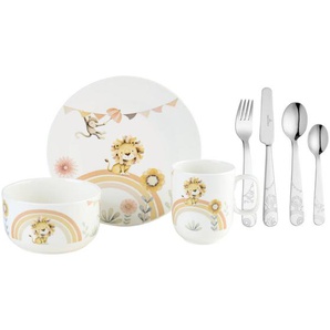 Villeroy & Boch Kindergeschirrset Roar Lion, Mehrfarbig, Metall, Keramik, 7-teilig, Tier, 13.5x24x26.5 cm, hitzebeständig, lebensmittelecht, Füttern,