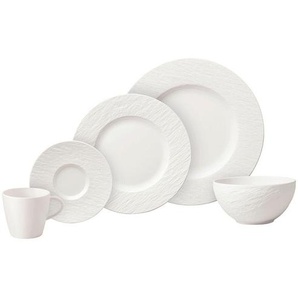 Villeroy & Boch Kombiservice Manufacture Rock blanc, Weiß, Keramik, 20-teilig, Essen & Trinken, Geschirr, Geschirr-Sets, Kombiservice