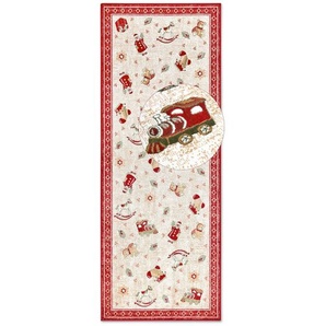 Villeroy & Boch Läufer Toys Delight Nostalgic Shine, Mehrfarbig, Rot, Textil, Weihnachten, rechteckig, 80x200 cm, Oeko-Tex® Standard 100, für Fußbodenheizung geeignet, in verschiedenen Größen erhältlich, pflegeleicht, strapazierfähig, Teppiche & Böden,