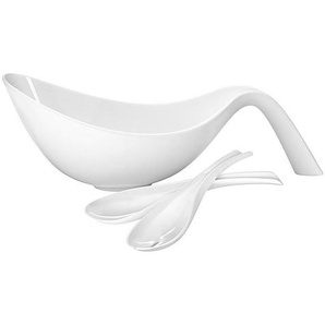 Villeroy & Boch Salatset Flow, Weiß, Keramik, 3-teilig, Essen & Trinken, Geschirr, Schalen & Schüsseln, Salatschüsseln