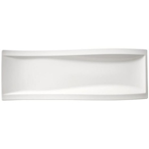 Villeroy & Boch Servierplatte New Wave, Weiß, Keramik, Uni, rechteckig, 15x42 cm, Tischkultur & Servieren, Servierplatten