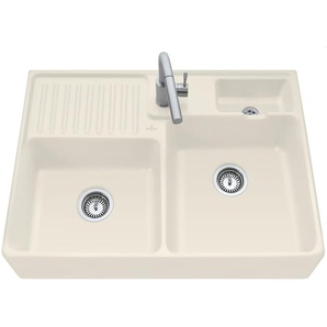 Villeroy & Boch Sp�lstein Doppelbecken Ivory - 6323 91 FU Keramiksp�le inkl. Hahnloch 1