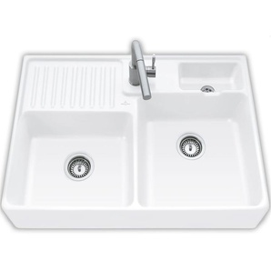 Villeroy & Boch Sp�lstein Doppelbecken Wei� (alpin) - 6323 91 R1 Keramiksp�le Handbet�tigung inkl. Hahnloch 1