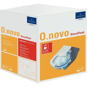Villeroy & Boch Tiefspül-WC O.Novo, wandhängend, Abgang waagerecht, Set, Wand-WC, spülrandlos