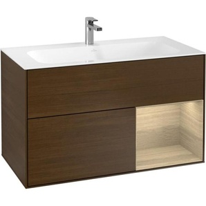 Villeroy & Boch V&B Waschtischunterschrank Finion Regal rechts Oak Veneer, Walnut veneer F040PCGN