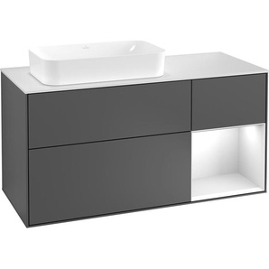 Villeroy & Boch V&B Waschtischunterschrank Wandbeleuchtung Finion 120cm, Pl b m, Rg r bla m Lac, wh. m Lac G282PDMT