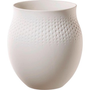 Villeroy & Boch Vase Collier Blanc, Creme, Keramik, 17.5 cm, Dekoration, Vasen, Keramikvasen