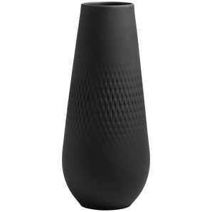 Villeroy & Boch Vase Manufacture Collier, Schwarz, Keramik, länglich, 11.5x26x11.5 cm, zum Stellen, Dekoration, Vasen, Keramikvasen