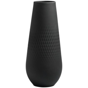 Villeroy & Boch Vase Manufacture Collier, Schwarz, Keramik, länglich, 11.5x26x11.5 cm, zum Stellen, Dekoration, Vasen, Keramikvasen