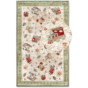 Villeroy & Boch Vintage-Teppich Toys Delight Nostalgic Shine, Mehrfarbig, Textil, Weihnachten, rechteckig, 50x80 cm, Oeko-Tex® Standard 100, für Fußbodenheizung geeignet, in verschiedenen Größen erhältlich, pflegeleicht, strapazierfähig, Teppiche & Böden,