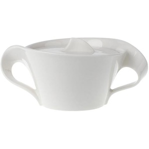 Villeroy & Boch Zuckerdose New Wave, Weiß, Keramik, rund, 0.26 cm, Kaffee & Tee, Zuckerdosen