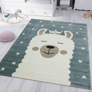 Vimoda - Kinderteppich Teppich Lama König Spielteppich Kinderzimmer Spielzimmer Flauschig ,160x230 cm
