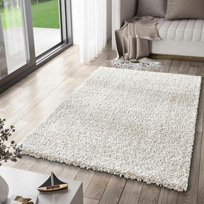 Vimoda - Prime Shaggy Hochflor Teppich Einfarbig Weiss Creme - PE1000
