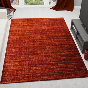 Vimoda - Teppich kurzflor Modern dichter melierter Terracotta für Wohnzimmer, Schlafzimmer, kinderzimmer,80x300 cm