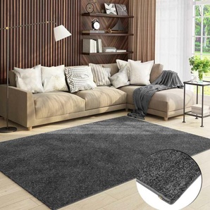 Vimoda - Teppich Wohnzimmer Kurzflor Einfarbig für Schlafzimmer kinderzimmer weicher pflegeleichter, versch.- Größen, Farben,160 cm Round, D.Grau
