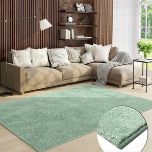 Vimoda - Teppich Wohnzimmer Kurzflor Einfarbig für Schlafzimmer kinderzimmer weicher pflegeleichter, versch.- Größen, Farben,Grün, 120x160 cm
