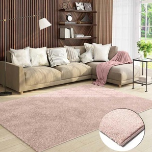 Vimoda - Teppich Wohnzimmer Kurzflor Einfarbig für Schlafzimmer kinderzimmer weicher pflegeleichter, versch.- Größen, Farben,Pink, 120 cm Round