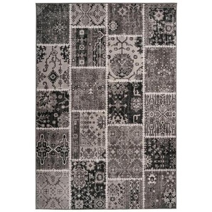 Vintage-Teppich Ariya, Grau, Textil, Patchwork, rechteckig, 120x170 cm, Oeko-Tex® Standard 100, Teppiche & Böden, Teppiche, Vintage-Teppiche