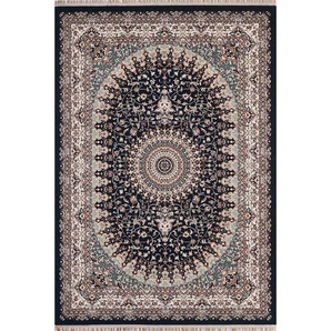 Vintage-Teppich Semerkand, Dunkelblau, Beige, Textil, orientalisch, rechteckig, 80x150 cm, Teppiche & Böden, Teppiche, Vintage-Teppiche