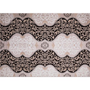 Vintage-Teppich Eleysa, Schwarz, Weiß, Beige, Textil, orientalisch, rechteckig, 80x150 cm, Teppiche & Böden, Teppiche, Vintage-Teppiche