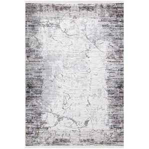 Vintage-Teppich, Braun, Grau, Weiß, Textil, Abstraktes, rechteckig, 80x150 cm, Teppiche & Böden, Teppiche, Vintage-Teppiche