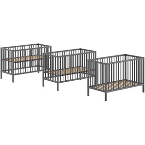 Vipack Babybett »Dino 60/120 cm mit 3-fach verstellbarem Lattenrost, stabile Bauweise«, Gitterbett aus massiver Buche, wahlweise in 3 Farben