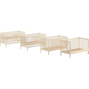 Vipack Babybett »Dino 70/140 mit 3-fach verstellb. Lattenrost, inkl. 3 Schlupfsprossen«, aus massiver Buche, umbaubar zum Juniorbett, wahlweise in 3 Farben