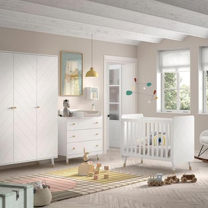 Vipack Babymöbel-Set, (Made in Europe), 4- tlg. bietet alles für Ihr Kinderzimmer, Ausf. satin weiß lackiert