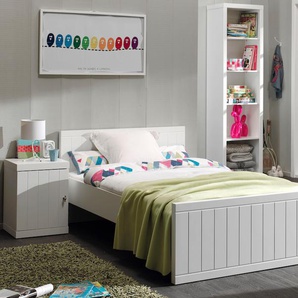 Vipack Einzelbett, (Made in Europe), Modernes Einzelbett mit 120 x 200 cm Liegefläche, Weiß lackiert