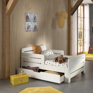 Vipack Einzelbett, (Packung, Made in Europe), Kinderbett, Länge 140 bzw. 160 und 200 cm, in Weiß oder Grau lackiert