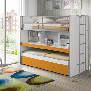 Vipack Hochbett »Bonny, mit 3 Schlafgelegenheiten, super praktisch im Kinderzimmer«, (B/H/T ca. 222x161x102cm, Dekor Oberfläche, in verschieden Farben), mit großer Schreibplatte, Regalfächern, viel Funktion auf kleinem Raum