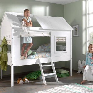 Vipack Hochbett Charlotte (Made in Europe) wahlweise mit Textil-Set