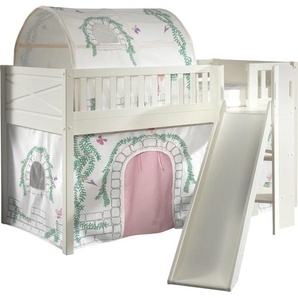 Vipack Hochbett »Scott«, (Made in Europe), m. Rutsch-/Leiterturm, LF 90x200 cm, Vorhang, Tunnel, 4 Designs