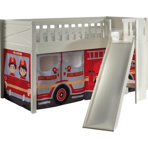 Vipack Hochbett »Scott«, (Made in Europe), m. Rutsch-/Leiterturm, LF 90x200 cm, Vorhang, Tunnel, 7 Designs