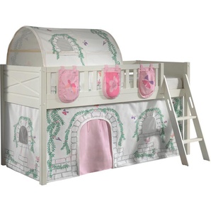 Vipack Hochbett »Scott«, (Made in Europe), mit Leiter, LF 90x200 cm, Vorhang, Tasche, Tunnel, 4 Designs