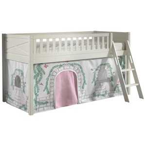 Vipack Hochbett »Scott«, (Made in Europe), mit schräger Leiter, LF 90x200 cm, Vorhang, Tunnel, 4 Designs