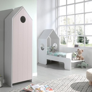 Jugendzimmer-Set VIPACK Casami Schlafzimmermöbel-Sets Gr. B/H: 70 cm x 140 cm, pink (weiß, pink) Baby Komplett-Kinderzimmer Bett in 2 Breiten