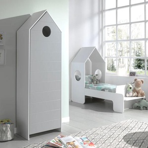 Jugendzimmer-Set VIPACK Casami Schlafzimmermöbel-Sets Gr. B/H: 70 cm x 140 cm, grau (weiß, grau) Baby Komplett-Kinderzimmer Bett in 2 Breiten