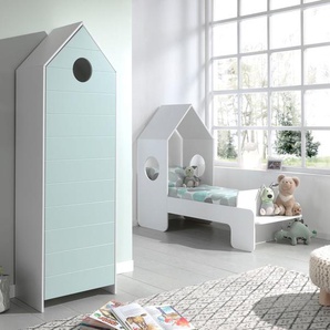 Jugendzimmer-Set VIPACK Casami Schlafzimmermöbel-Sets Gr. B/H: 70 cm x 140 cm, grün (weiß, mint) Baby Komplett-Kinderzimmer Bett in 2 Breiten