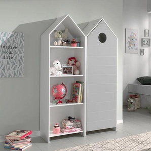 Jugendzimmer-Set VIPACK Casami Schlafzimmermöbel-Sets grau (weiß, grau) Baby Komplett-Kinderzimmer