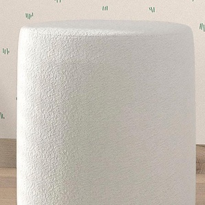 Vipack Polsterhocker »Moon«, (Made in Europe), als Sitzgelegenheit o. Nachttisch, 41 cm ∅, Bouclé Stoff, in 4 Farben