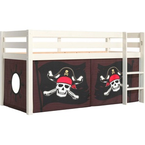 Vipack Spielbett Vipack Pino, mit Textil-Set, inkl. Rolllattenrost, in Natur, Weiß oder Grau