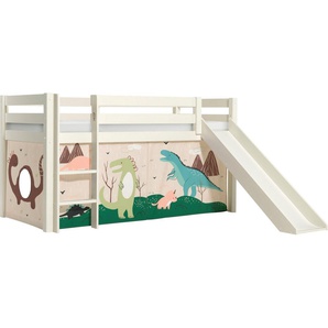 Vipack Spielbett Vipack Pino (Made in Europe), Hochbett mit Textil-Set, inkl. Rolllattenrost, Leiter und Rutsche