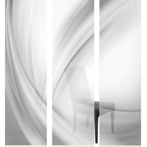 Schiebegardine VISION S 3ER SET UNO Gardinen Gr. 260 cm, Paneelwagen, 60 cm, grau Schiebegardinen halbtransparent HxB: 260x60, Schiebevorhang 3er Set Digitaldruck