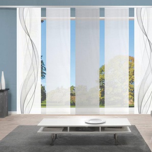Vision S Schiebegardine 5ER SET HEIGHTS, Paneelwagen (5 St), halbtransparent, HxB: 260x60, Schiebevorhang 5er Set Digitaldruck