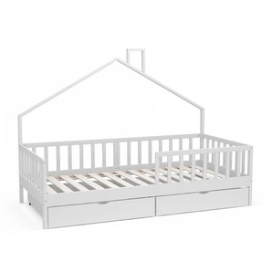 Vitalispa - Hausbett Justus, Weiß, 90x200 cm 2 Schubladen