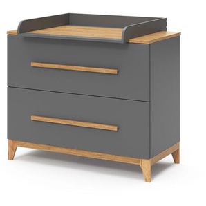 Vitalispa - Wickelkommode Malia, Grau, 108 x 98 cm mit 2 Schubladen