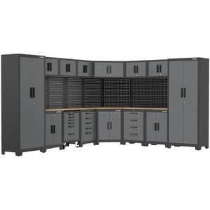 VITO Werkstatteinrichtungs-Set schwarz 24-teilig 534 x 50 x 200 cm